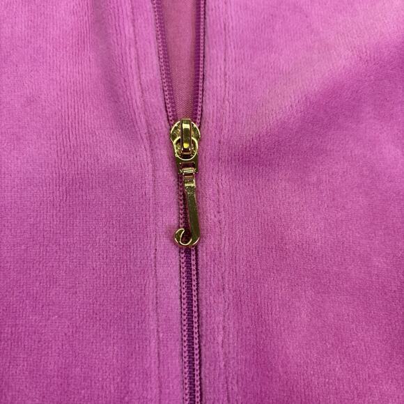 Vintage Y2K Juicy Couture Pink Velour Full Zip Hoodie Track Jacket Back Hit XL - Picture 4 of 12